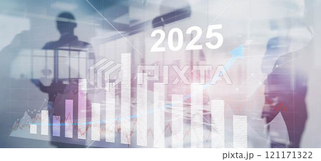 Financial background, economic growth 2025. Abstract background. Mixed Media Financial background, economic growth 2025. Abstract background. Mixed Media 121171322