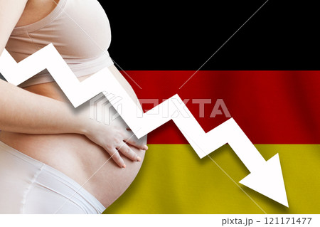 German Falling Birth Rates. Demographics and pregnancy in Germany concept.  121171477