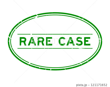Grunge green rare case word oval rubber seal stamp on white background 121171652
