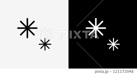 キラキラした飾りのアイコンのセット 121172048