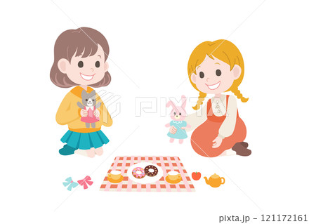 おままごとをする女の子 121172161