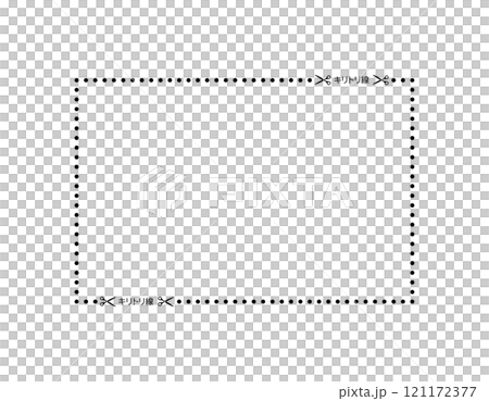 Illustration of scissors and cutting lines, dashed lines, dotted lines 121172377