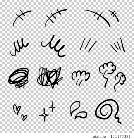 Hand-drawn emotion cartoon mark illustration icon set Hand-drawn emotion cartoon mark illustration icon set 121173381