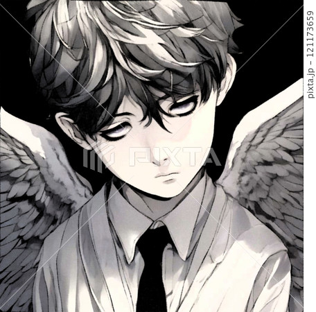 【イラスト素材】堕天使キッズ3/少年/男の子/CGアート/特殊加工/キリスト教/憂鬱/うつむく/闇 【イラスト素材】堕天使キッズ3/少年/男の子/CGアート/特殊加工/キリスト教/憂鬱/うつむく/闇 121173659