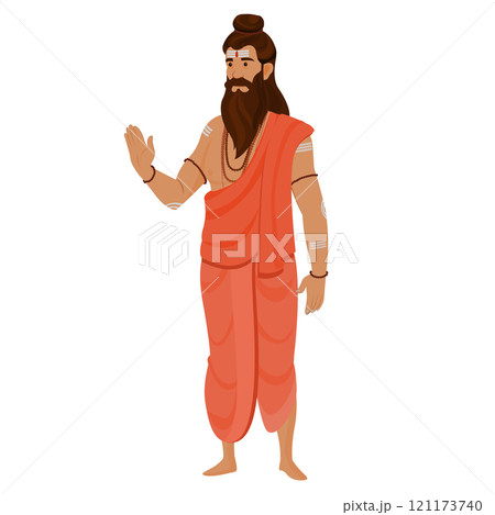 sadhu character illustration, Indian Maharshi character 121173740