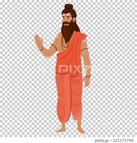 sadhu character illustration, Indian Maharshi character 121173740