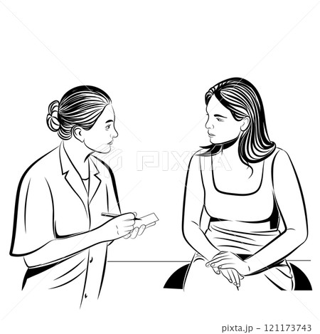 Woman Doctor and Patient communication 121173743