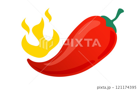 Vector icon of hot jalapeno or chilli pepper. Vector icon of hot jalapeno or chilli pepper. 121174395