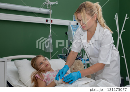 A Compassionate Nurse Attending to a Child Patient in the Hospital with Utmost Care and Kindness A Compassionate Nurse Attending to a Child Patient in the Hospital with Utmost Care and Kindness 121175077