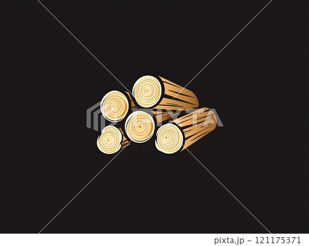 Wood forestry log wooden timber tree icon logo のイラスト素材 [121175371] - PIXTA