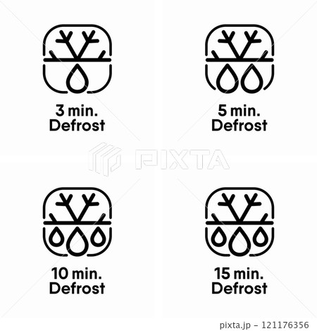 3 minutes Defrost vector information signs 121176356