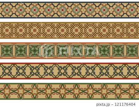 Seamless decorative borders Seamless decorative borders 121176404