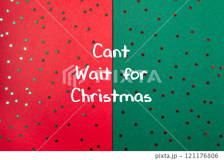 Red and green background with stars 121176806