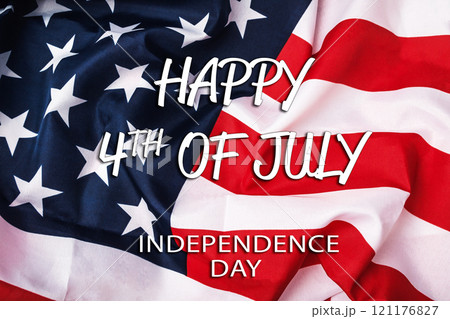 American flag with the words Happy 4th of July American flag with the words Happy 4th of July 121176827