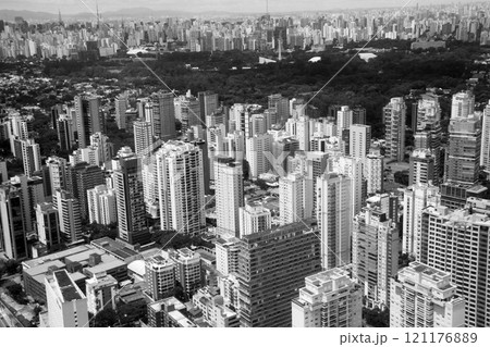 サンパウロの市街風景 空撮 ブラジル サンパウロの市街風景 空撮 ブラジル 121176889