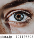 Human Eye close-up with eyelashes ,iris and pupil eyes vision	 121176898