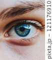 Human Eye close-up with eyelashes ,iris and pupil eyes vision	 121176910