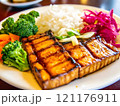 Grilled tofu food vegetarian cuisine vegan lunch dinner dish	 121176911