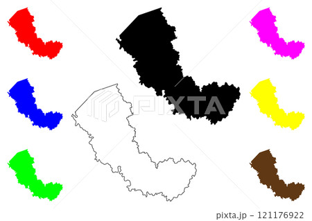Mingo County, State of West Virginia (U.S. county, United States of America, USA, U.S., US) map vector illustration, scribble sketch Mingo map 121176922