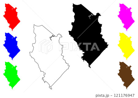 Wayne County, State of West Virginia (U.S. county, United States of America, USA, U.S., US) map vector illustration, scribble sketch Wayne map 121176947