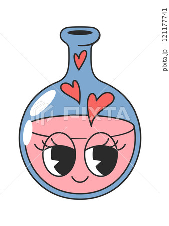 Love potion flask groovy character Love potion flask groovy character 121177741