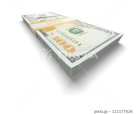 Stack of Ten Thousand Dollars of One Hundred Dollar Bills Isolated on a White Background. Stack of Ten Thousand Dollars of One Hundred Dollar Bills Isolated on a White Background. 121177826