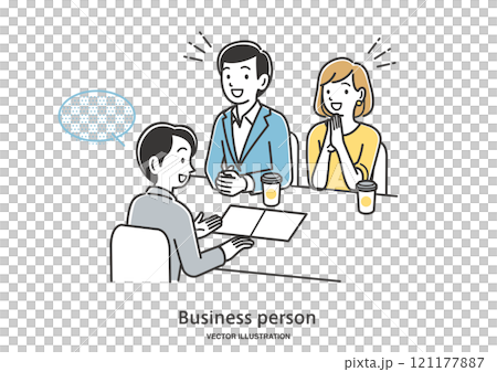 年輕夫婦與男性顧問諮詢 121177887