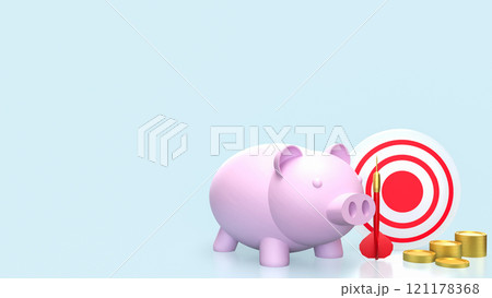 The piggy bank and dart for saving or earn concept 3d rendering. 121178368