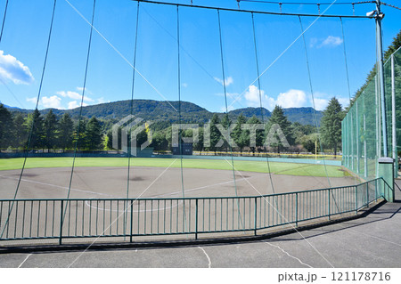 バックネット裏からの眺め 野球場 沼田市運動公園 バックネット裏からの眺め 野球場 沼田市運動公園 121178716