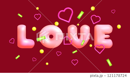 3D letters the English alphabet Y2K style. Letters Love with serpentine and heart. Bubble font. Festive design. Rainbow Letters for Holiday. 3D letters the English alphabet Y2K style. Letters Love with serpentine and heart. Bubble font. Festive design. Rainbow Letters for Holiday. 121178724