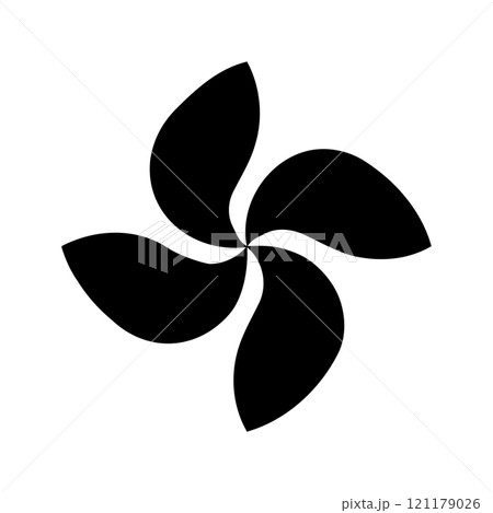 Round swirl, spin, spiral icon. Fan, propeller, ventilator, pinwheel toy, windmill sign. Whirlpool, vortex, vertigo or tornado symbol isolated on white background. Vector graphic illustration Round swirl, spin, spiral icon. Fan, propeller, ventilator, pinwheel toy, windmill sign. Whirlpool, vortex, vertigo or tornado symbol isolated on white background. Vector graphic illustration 121179026