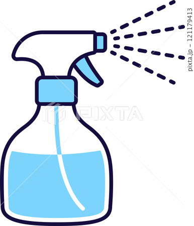 Spray bottle doodle line icon 121179413