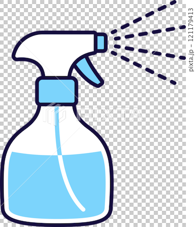 Spray bottle doodle line icon 121179413