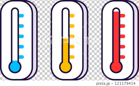 Thermometer cartoon line icon 121179414
