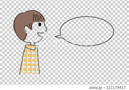 Smiling man and speech bubble 121179417