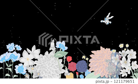 宇宙と花のイメージイラスト 宇宙と花のイメージイラスト 121179651