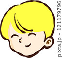 手描き　笑顔の金髪の男の子 121179796