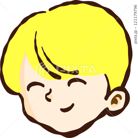 手描き　笑顔の金髪の男の子 121179796