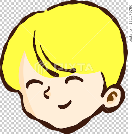 手描き　笑顔の金髪の男の子 121179796