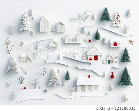 winter landscape ilustration 121180033