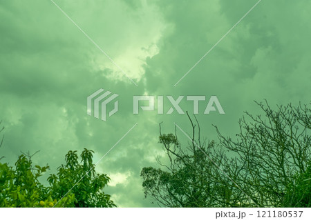 Stormy weather in Santa Clara del Mar Green sky 121180537