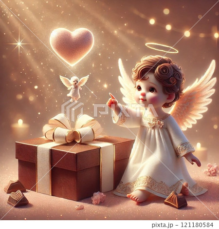 バレンタインデーのプレゼントと天使 121180584