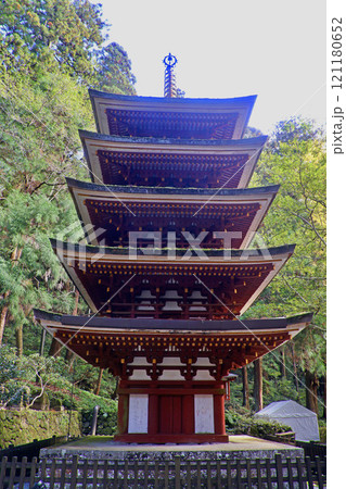 秋の室生寺・五重塔（奈良県・宇陀市） 121180652