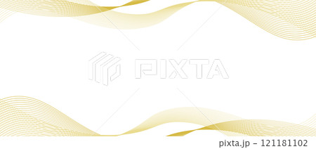 波　液体　ウェーブ 背景　シンプル　金色　テクノロジー　抽象的 121181102