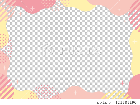 大象框架幾何粉紅色黃色閃光波 121181190