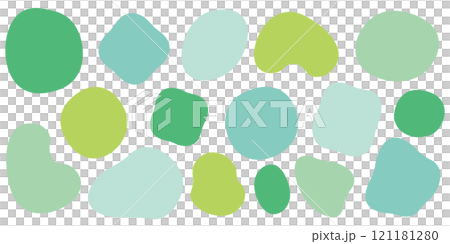 Shape Material Deformation Circle Set Green Abstract Shape 121181280