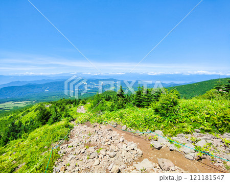 夏の四阿山・根子岳登山(中尾根コース:北アルプス方面の眺め) 夏の四阿山・根子岳登山(中尾根コース:北アルプス方面の眺め) 121181547