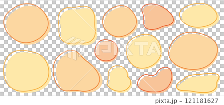 Shape Orange Yellow Border Set Simple 121181627