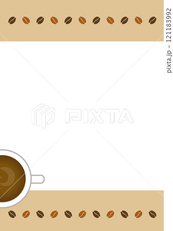 シンプルなコーヒー豆のイラストのフレーム 121183992