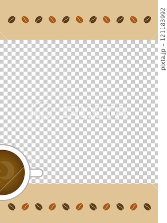 シンプルなコーヒー豆のイラストのフレーム 121183992